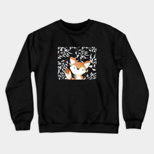 little fox in the forest Crewneck Sweatshirt